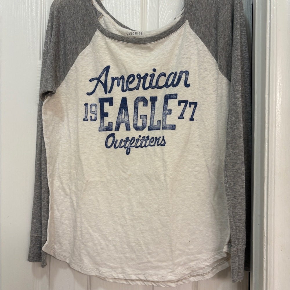 American Eagle Outfitters Long Sleeve Baseball Jersey Top